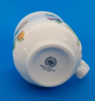 ホロハーザ（Hollóháza） Hollohaza Set Of 4 Cups #245 Fine Hungarian Porcelain Floral 2 1/2