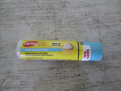 Lot of 2, Carmex Daily Care Cupcake Batter Lip Balm SPF 15, NEW, SEALED 