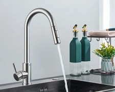 Christmas SALE - Stainless Steel Kitchen Faucet with Pull down Sprayer-to-Stream