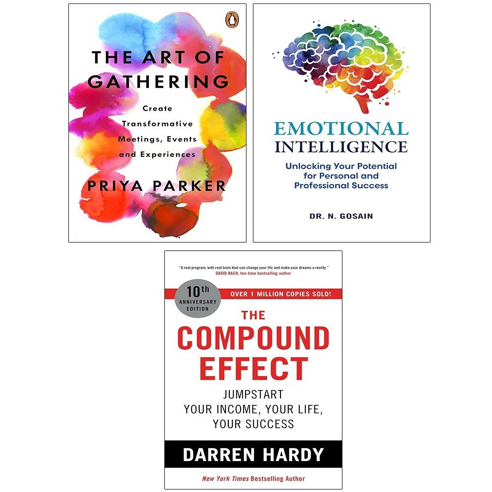 Art of Gathering, Compound Effect, Emotional Intelligence 3 Books Set