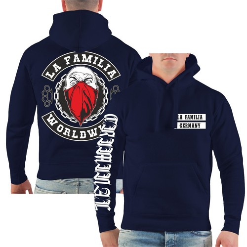 Sudadera con capucha para hombre La Familia WORLDWIDE Hoodie Loca Patch Support criminal - Imagen 5 de 25