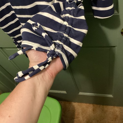 Croft & Barrow Petites Women's Blue & White Striped 3/4 Sleeve Blouse Size XL - 第 4/8 張圖片