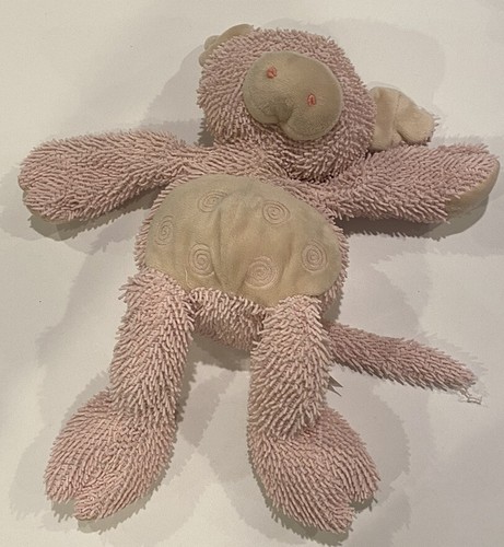 2011 Animal Adventure Pig Plush Stuffed Pink Soft Toy Sewn Eyes Tan Swirl Belly - Picture 5 of 9