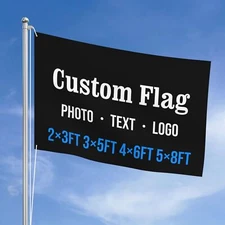Custom Flag 2x3ft 4x6ft 3x5fT 5x8ft Customized Text Photo Logo Dorm Flag