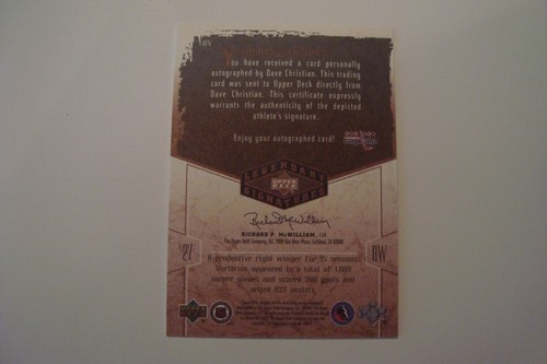 2004 05 UD LEGENDARY SIGNATURES Rod Seiling AUTOGRAPH New York Rangers - Picture 6 of 8
