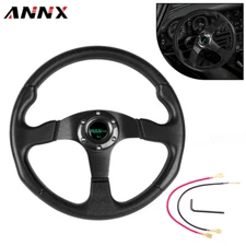 14" Universal Drifting Racing Steering Wheel Aluminum 6 Bolt Black