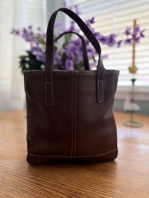 Vintage Coach 7788 Brown Leather Zip Tote USA Made Court Bag