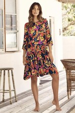 Mister Zimi Arabella Dress Size 16 Vintage Paisley Boho Mini Resort Holiday