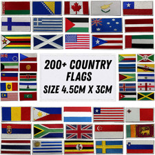 National Country Flag Iron On Patch Embroidered Sew On Applique Badge