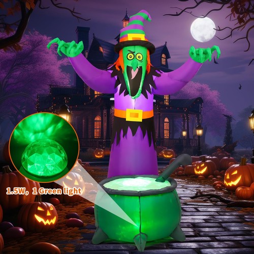 6FT Halloween Inflatables Animated Witch Waving Hands Blow Up Outdoor Yard De... - Picture 4 of 8