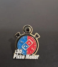 Domino's Pizza Enamel Hat Pin 30 SECOND PIZZA MAKER 