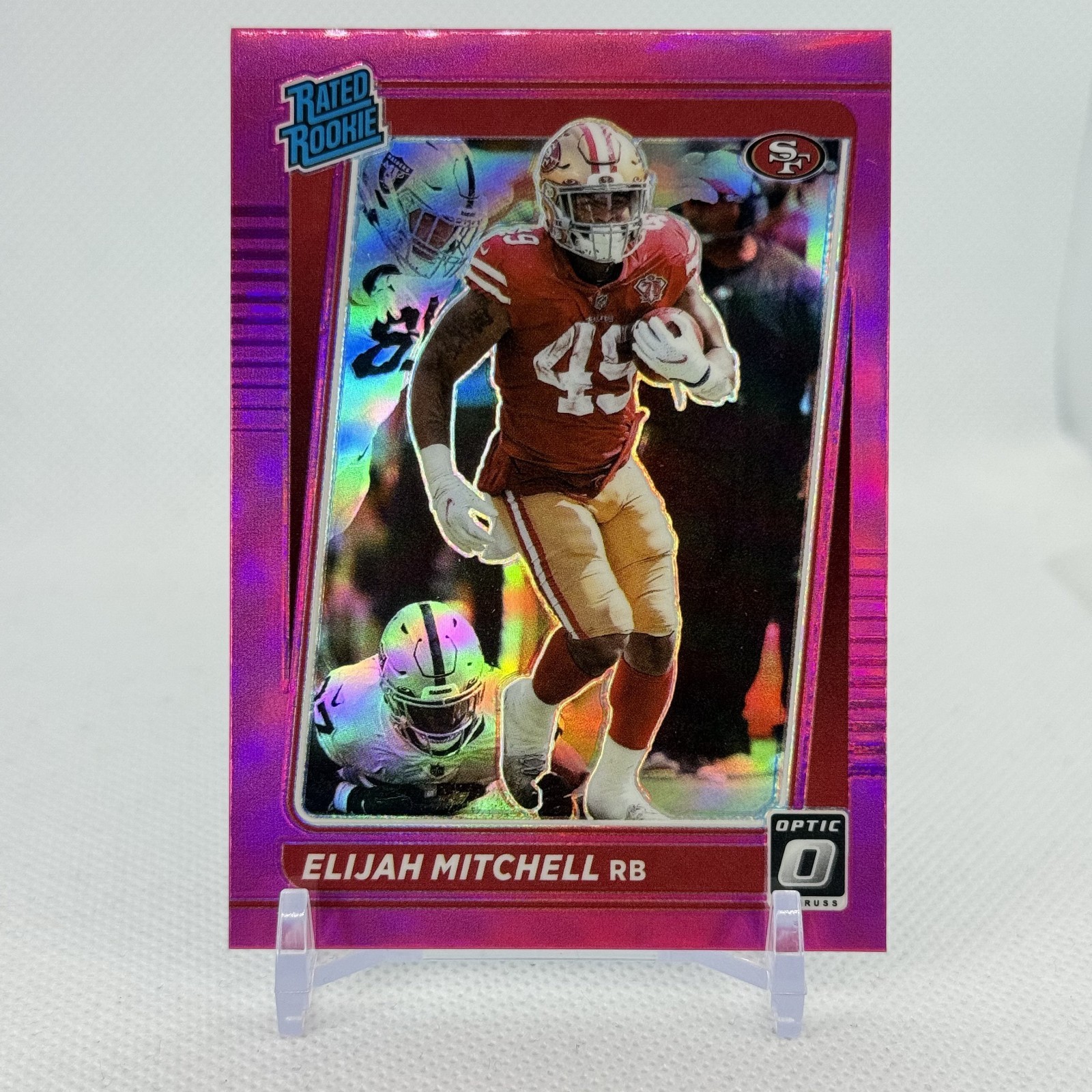 2021 Elijah Mitchell Pink Optic Rated Rookie #291, RB, 49ers, NFL, RC