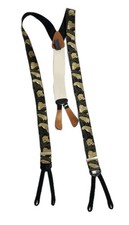 Vintage Trafalgar Silk Suspenders Les Leopards Jungle Braces Leather Tab Novelty
