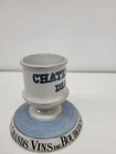 Pyrogene Advertising Wine Burgundy Bar Match Striker Holder French Style Porcela