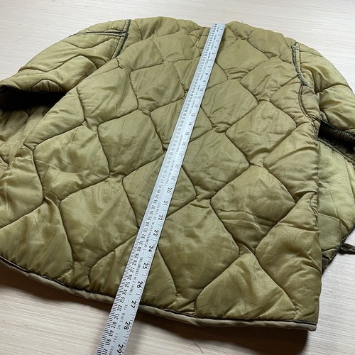 Vintage 70s Quilted Army Liner Japanese Jacket S Bomber Olive - Picture 10 of 15