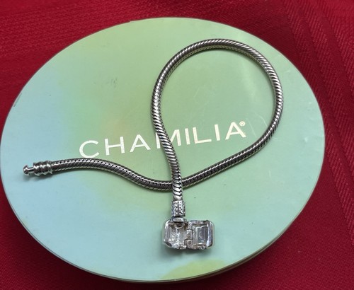 7.75” CHAMILIA 925 STERLING SILVER SS SNAKE CHAIN CHARM BRACELET LETTER C CLASP - Picture 10 of 12