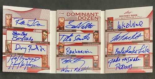2025 LEAF HISTORY BOOK HOGAN FLAIR GOLDBERG 12 AUTOGRAPH RED 1/1 DOMINANT DOZEN