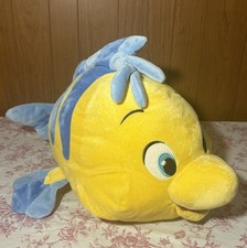 Flounder Little Mermaid Disney Store Stuffed Plush Doll 24" Large Giant Big Fish