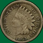 1863 Indian Head Cent Very Fine VF Coin #40319
