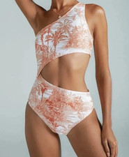 Noli Yoga Swimwear Isla One Piece Swimsuit Paradise Orange Size Small NWT $105
