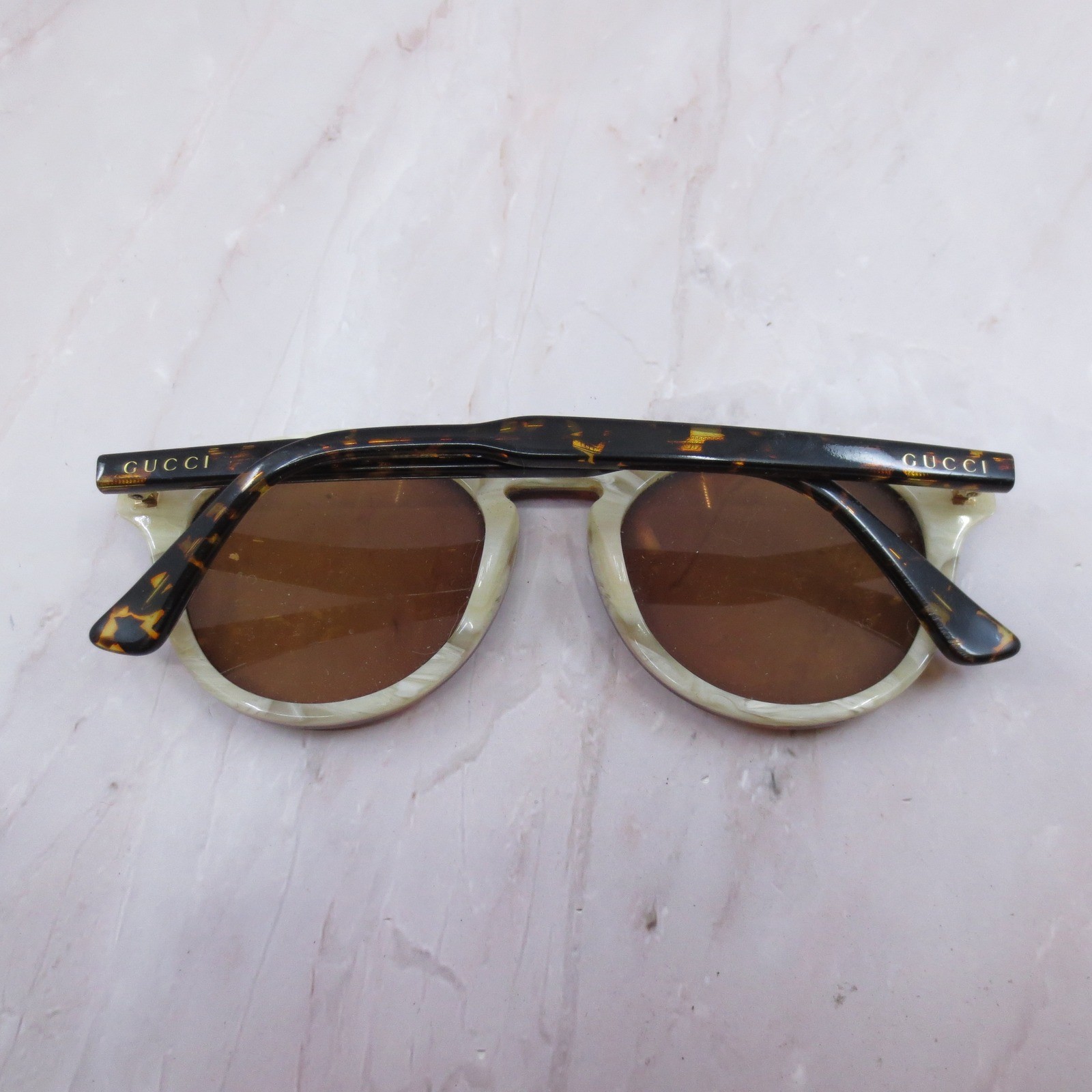 Gucci Round Tortoise Shell Sunglasses Double Brid… - image 6