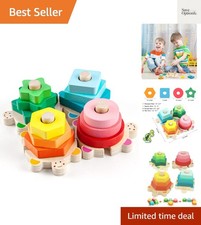 Stacking Toys for Toddlers 1-3, Montessori Shape Sorter Baby Toys 12-18 , Woo...