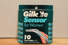 Vtg Gillette Sensor For Women 10 Razor Blades Refill Cartridges NEW Sealed