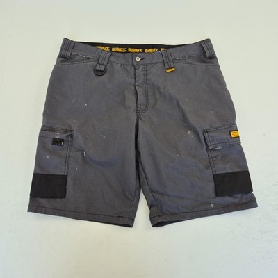 Dewalt Shorts W38 grau Herren normale Passform Baumwollmischung Arbeitskleidung Cargotaschen