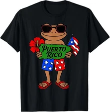 Coqui Frog Puerto Rico Puerto Rican Flag Taino Funny Unisex T-Shirt