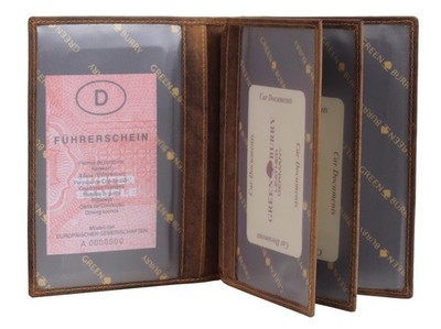 Greenburry Vintage Leather Brown Card Holder ID Card Holder 16 5x12cm Gift Decoration