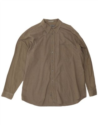 Eddie Bauer Herren Hemd XL Khaki Baumwolle XQ06