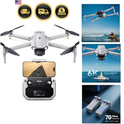 Drone with 6K Camera 4K Video 70 Min Flight 3-Axis Gimbal Auto Return