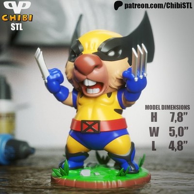 Capybara Wolverine - Unassembled and Unpainted Garage Kit - Model by Chibi STL
