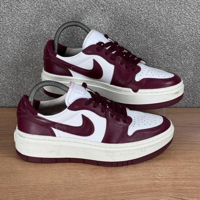 Nike Air Jordan 1 Elevate Low Bordeaux White Platform Trainers UK 5,5 EU 39