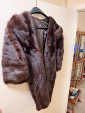 Elegant Vintage Brown Mink Fur Shawl great gift mink fur shawl Stole Wrap