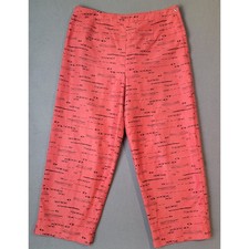 VTG Chico  s High Rise Pink-Red Dress Pants Artsy Black Egyptian Sketch Size 3