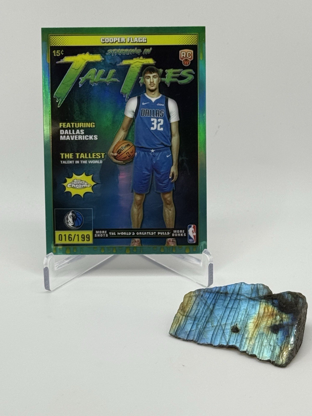 2025-26 Topps Chrome Cooper Flagg Tall Tales Insert Aqua Refractor /199