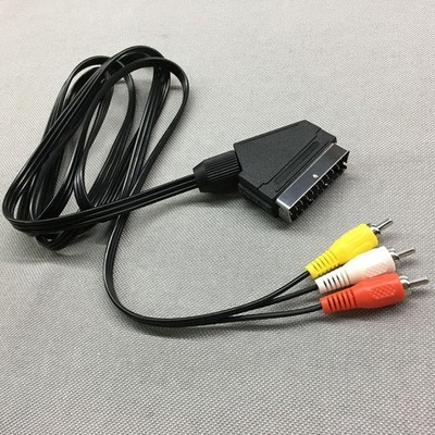 SCART PLUG to TRIPLE 3 x RCA PHONO PLUGS AV TV DVD Cable Sony VHS to new LG TV