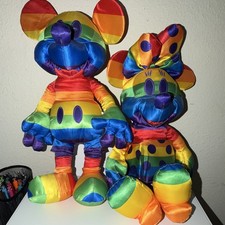 Disney Pride Rainbow Mickey  Minnie Mouse Plush Stuffed Toys Lot of 2 2021