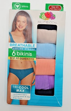 6PK Fruit of the Loom Women's BIKINI Panties Breathable Cooling 5 SMALL