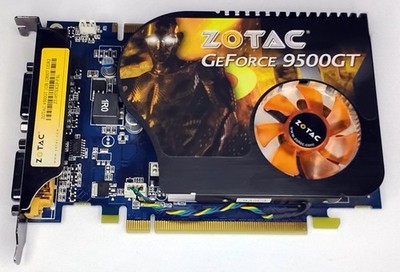 PCIe x16 Grafikkarte Zotac, GeForce 9500 GT, 1024 MB DDR2, 2x DVI TV, gebraucht