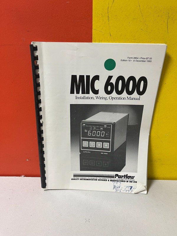 Partlow MAC 6000 Power Supply Installation, Wiring, Operation Manual