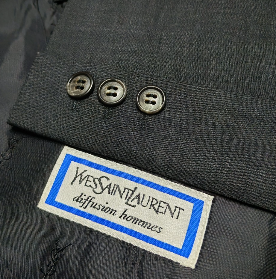 Giacca blazer tuta db classica vintage Yves Saint Laurent YSL tutto pettinato 44L