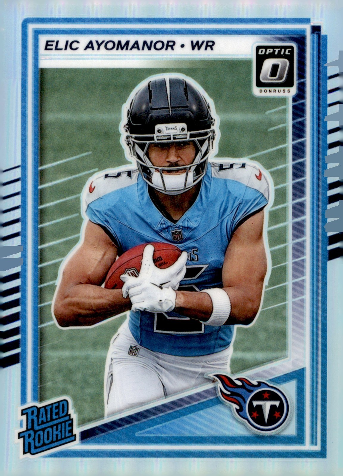 2025 Donruss Optic Elic Ayomanor Rated Rookie Holo Prizm #235 Titans