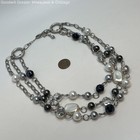 Lia Sophia Silver Tone Faux Pearls & Crystals Multi Strand Necklace 80.3g — photo 2