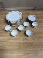 Limoges Hand Painted M Redon Tea Cups, Saucers And Plates