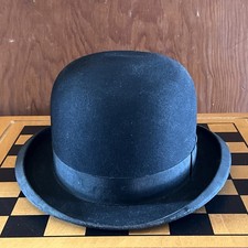 Vintage Henry the Hatter Princeton Hat Size 7 Black Derby Bowler