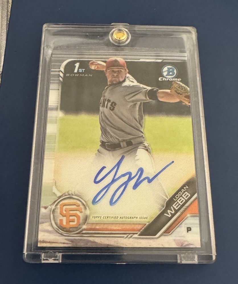 2019 Bowman Chrome 1st RC - Logan Webb Rookie Auto CPA-LW SF Giants Ace 🔥