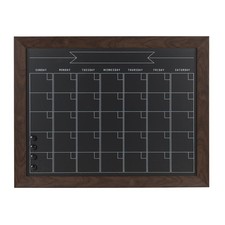 DesignOvation Monthly Planner Magnetic Chalkboard Calendar Board Black 29"x23"