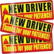 3 Pcs New Driver Magnet for Car - Funny Be Patient Student Driver Safety Warning